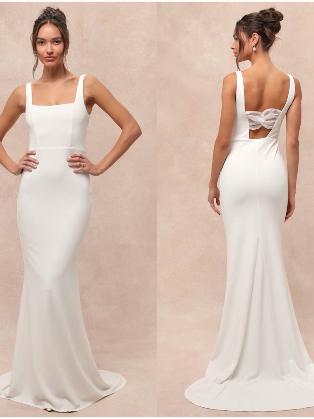 LULU'S Regal Classic White
Sleeveless Twist-Back Maxi Dress